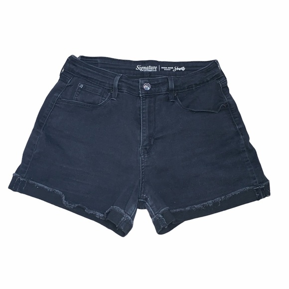 Levi’s High Rise Signature Black Shorts - Picture 1 of 9